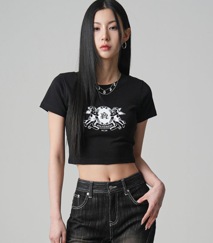 Angel Crop T-shirt BLACK